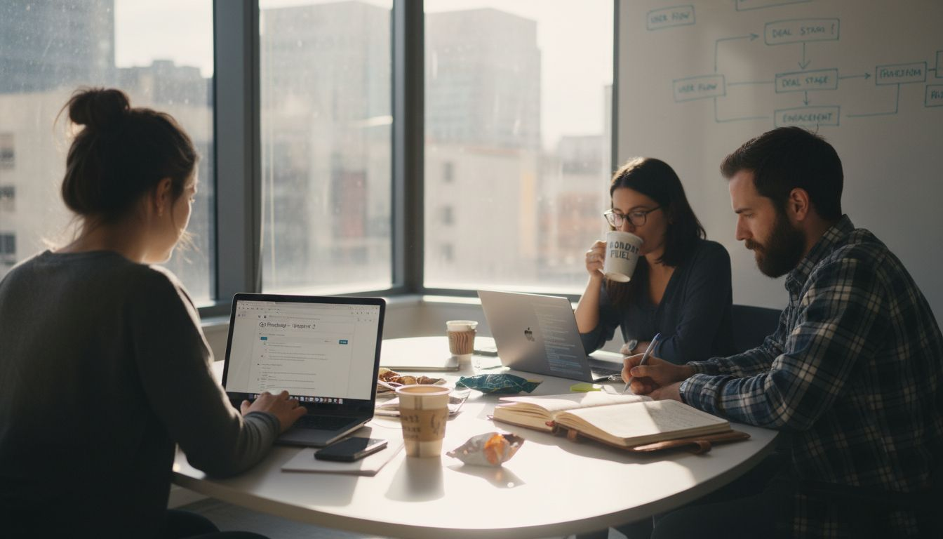 SaaS team collaborating on content system