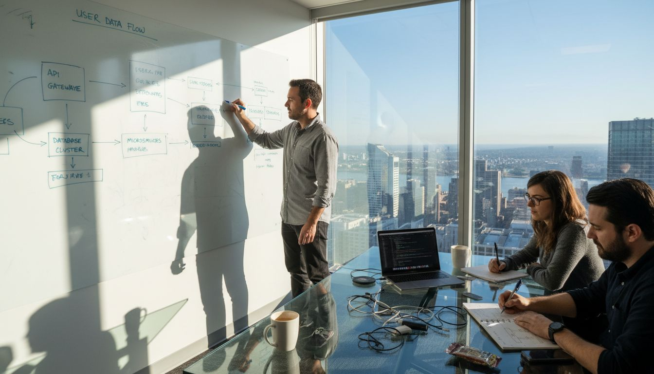 Team whiteboarding scalable SaaS system design