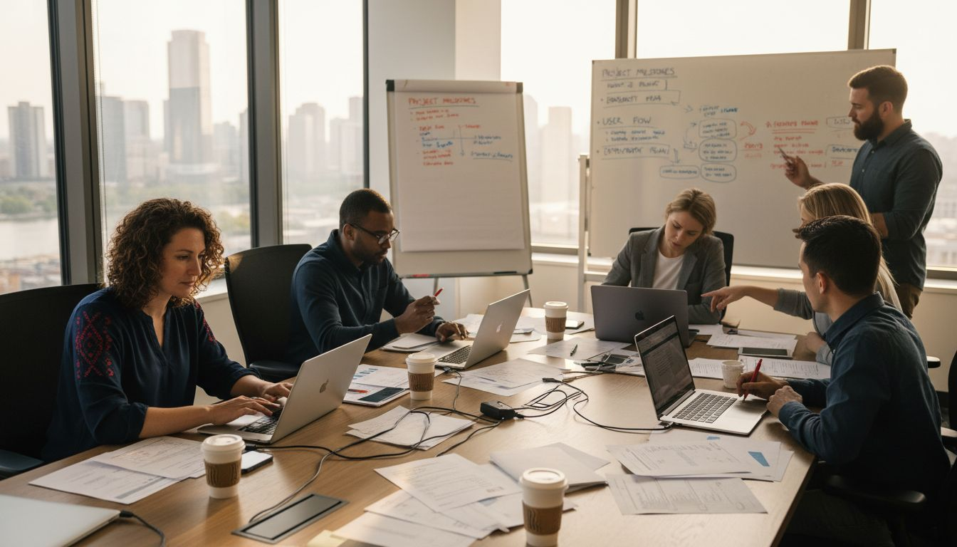 SaaS team working on workflow efficiency project