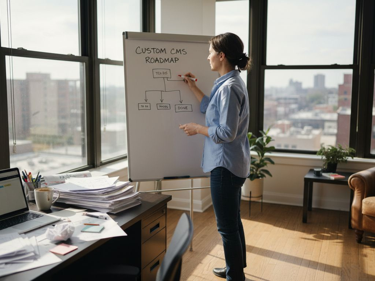 Manager planning custom CMS workflow