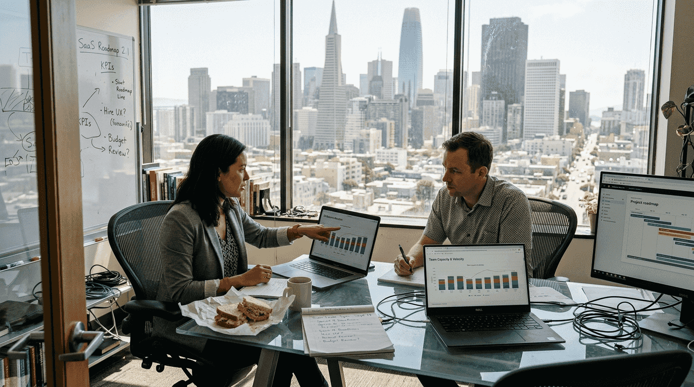 SaaS leaders discuss scaling in office setting