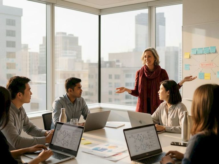 SaaS team mapping processes in office