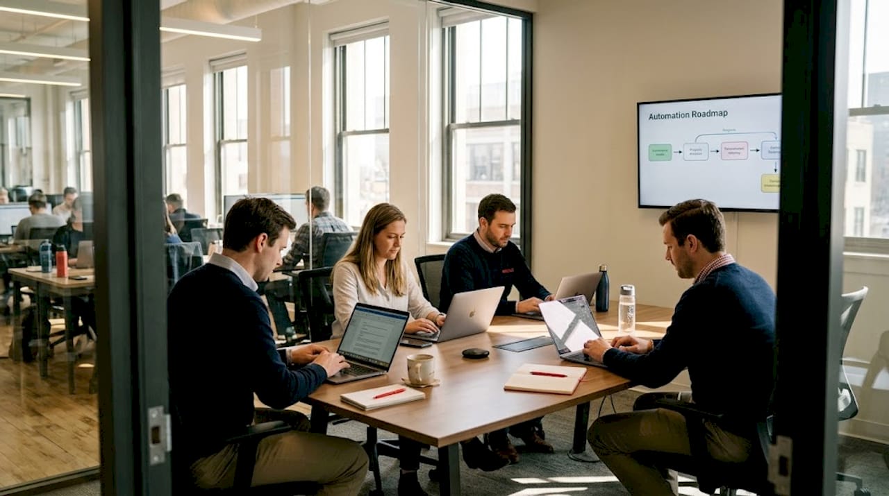 SaaS team collaborates on workflow automation