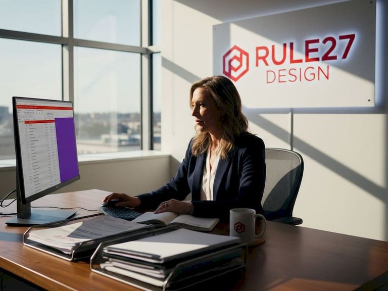 Business manager using digital tools at desk