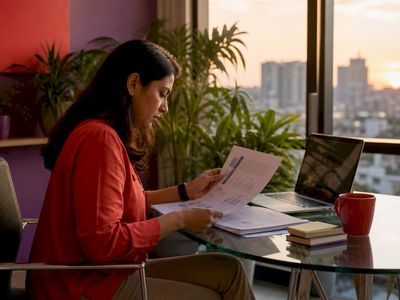 Woman reviewing e-commerce BI reports at home