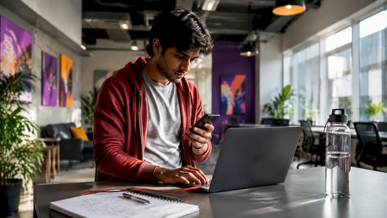 Person setting up multi-factor authentication