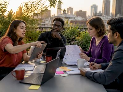 Team collaborating on web app architecture