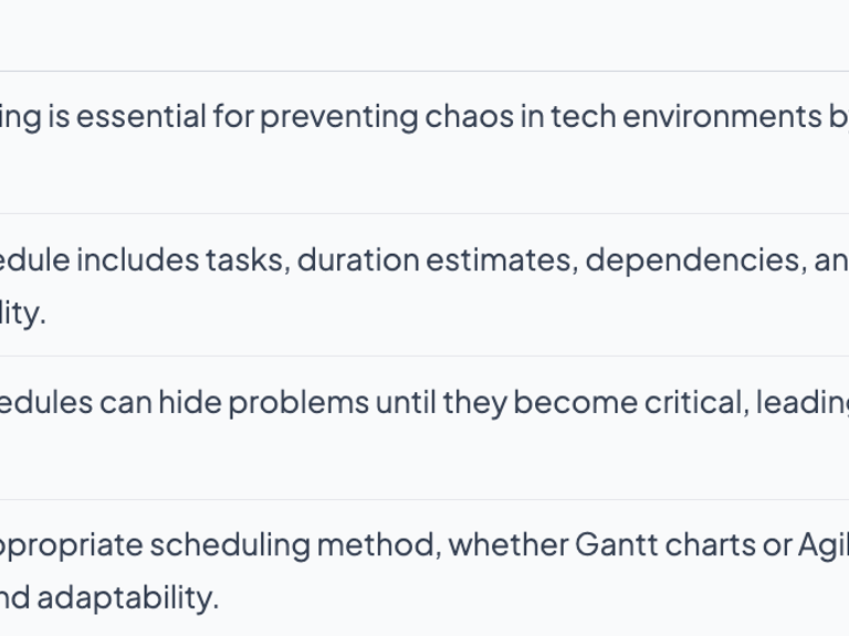Project Scheduling: Boost Delivery Success in Tech