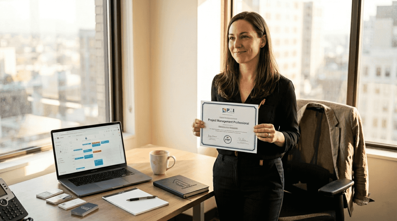 69b23e8237d7ee82b0caead7 PMI certified project manager in office