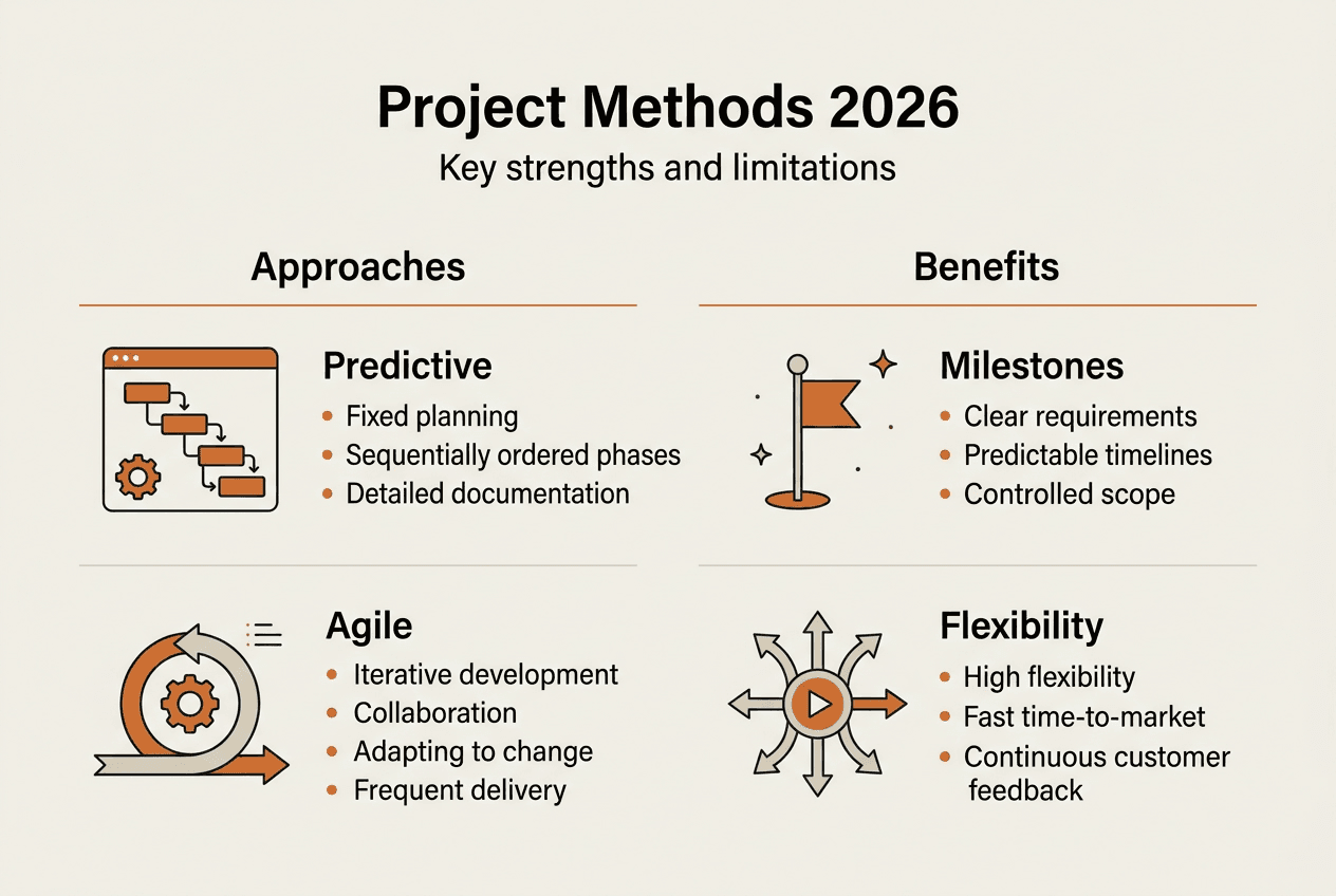 Infographic comparing project lifecycle methods