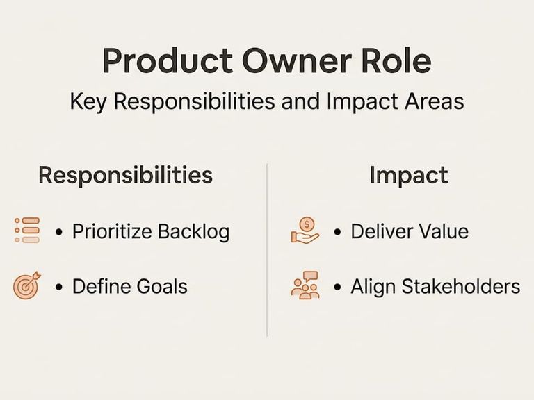 Infographic on product owner responsibilities and impact