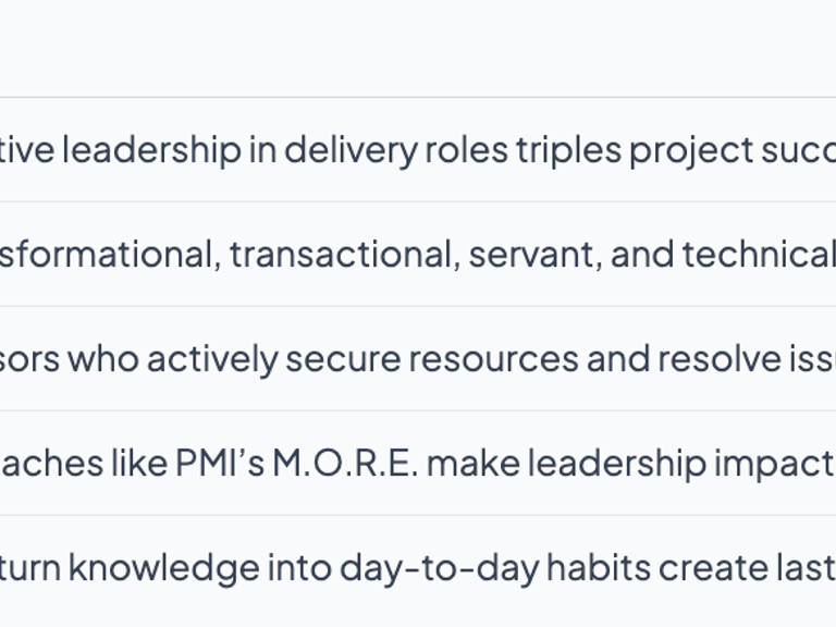 How leadership drives real project delivery results