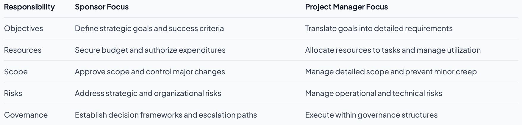 Role of project sponsor: essential guide for tech execs